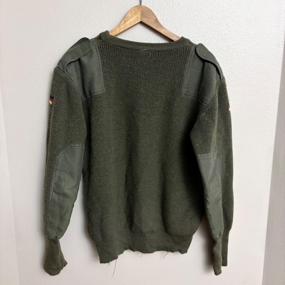 German Military Commando Sweater XL Vintage Distressed Wool Army Pullover - Picture 8 of 9
